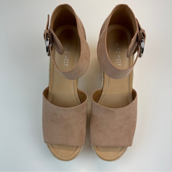 Nine West Adell Espadrille Blush Wedge Sandal Size 10 - Picture 4 of 12